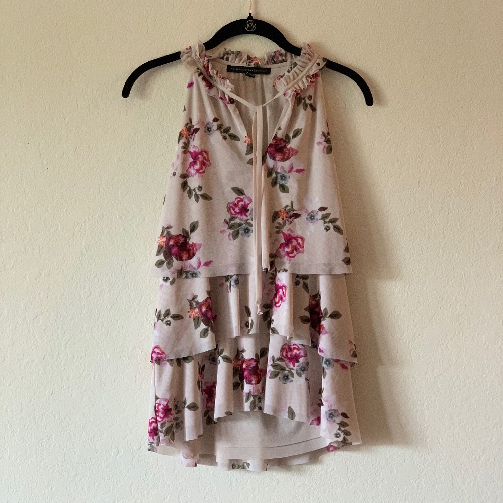 White House Black Market Floral Tank Top